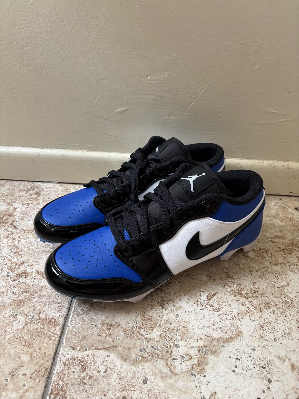 Nike Air Jordan 1 Low TD Football Cleats Royal/Black Men's Size 10 FJ6245-401